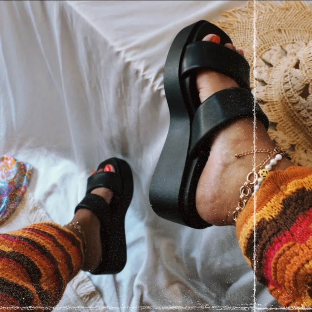 🆕Summer Faves Collection// Black Double band Sandal - Picture 3 of 8